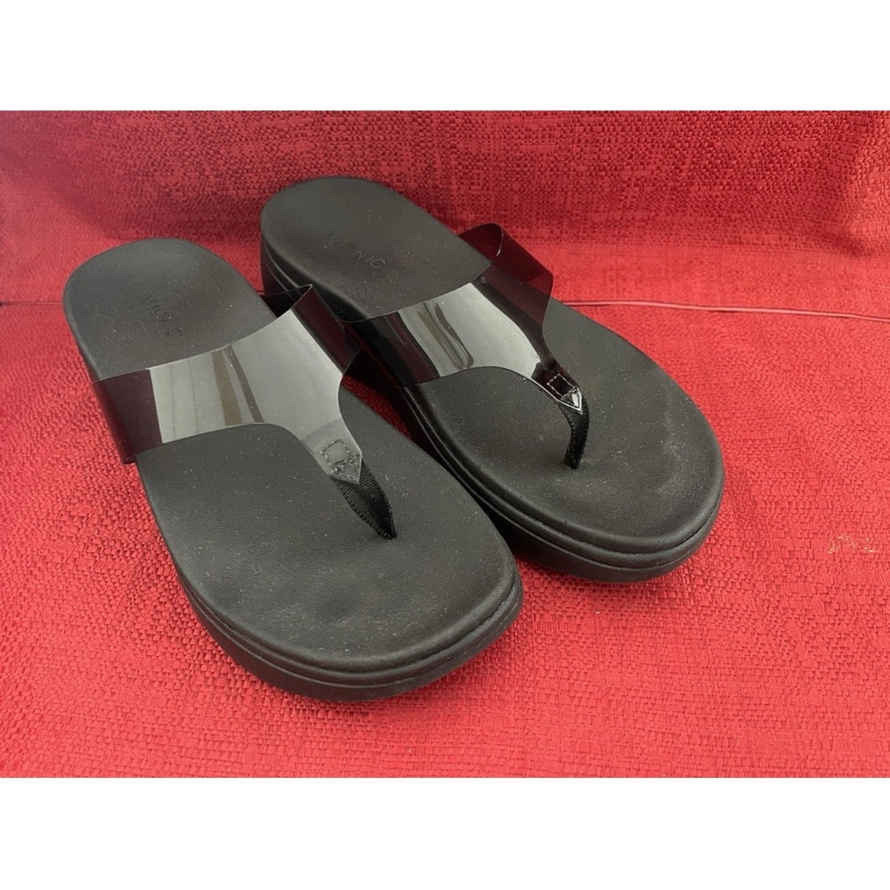 Vionic Luminous Platform Thong Flip Flop Sandal Black Size 7